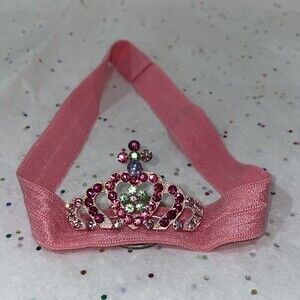 Rachel Weissman Pink Swarovski Crystal Crown Headband Perfect For Your Princess
